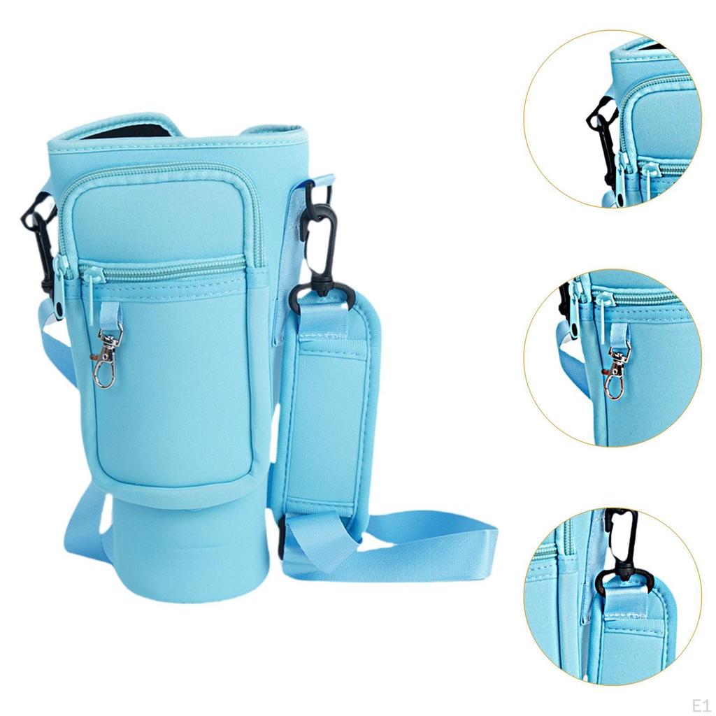 Insulated Water Bottle Carrier with Adjustable Strap