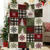 1pc Christmas Plaid  Snowflake Throw Blanket Festive Tree Design Cozy Blanket Perfect Xmas Gifts  Charming Small Presents