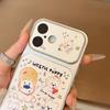 Funny Puppy Leather Texture Soft Case for Apple 17 Pro Max, 16, 15 Pro, 14, 15, and 13 Pro with Large Window