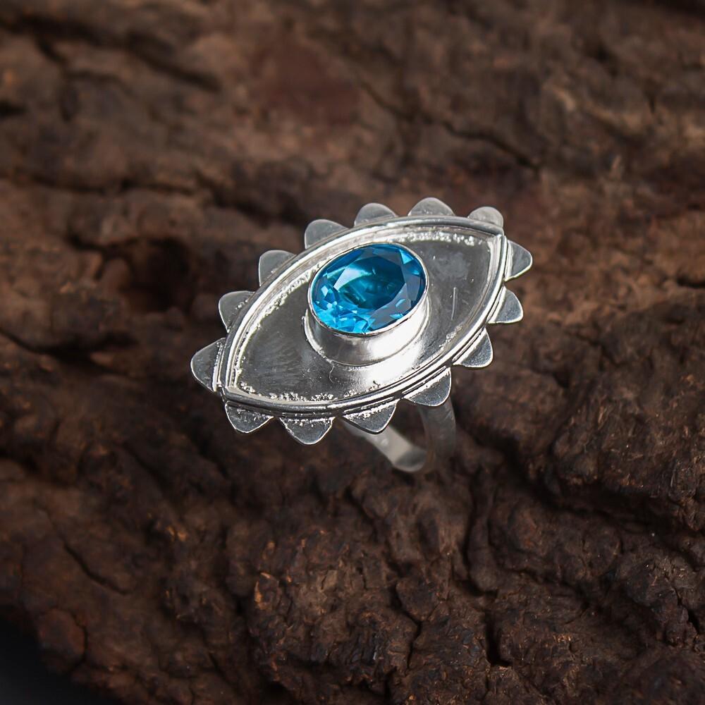 

Швейцарский голубой топаз драгоценный камень 925 стерлинговое серебро ювелирные изделия ручной работы кольцо уникальный подарок RR-6-4 13