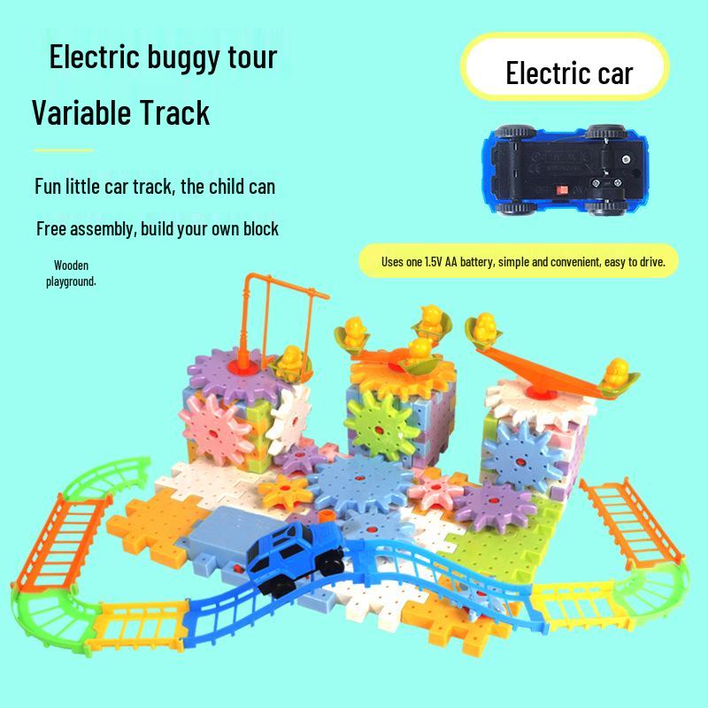 Cross-Border Electric Science & Education DIY Mechanical Gear Building Blocks Toy Set for Kids