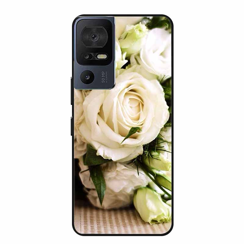 Für TCL 40 SE Handyhülle 40SE Hülle Schwarzes Silikon Weiche Rückseite Hülle Für TCL 40 SE Hülle Funda Für TCL40SE Capa 6.75" Schale