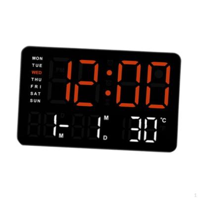 Digital Alarm Clock Bedside Adjustable Brightness LED Desk for Bathroom