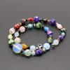 Muranos Style Blown Glass Beaded Necklace for Women Colorful Opal Beads Collarbone Chain Unique Handmade Neck Jewelry