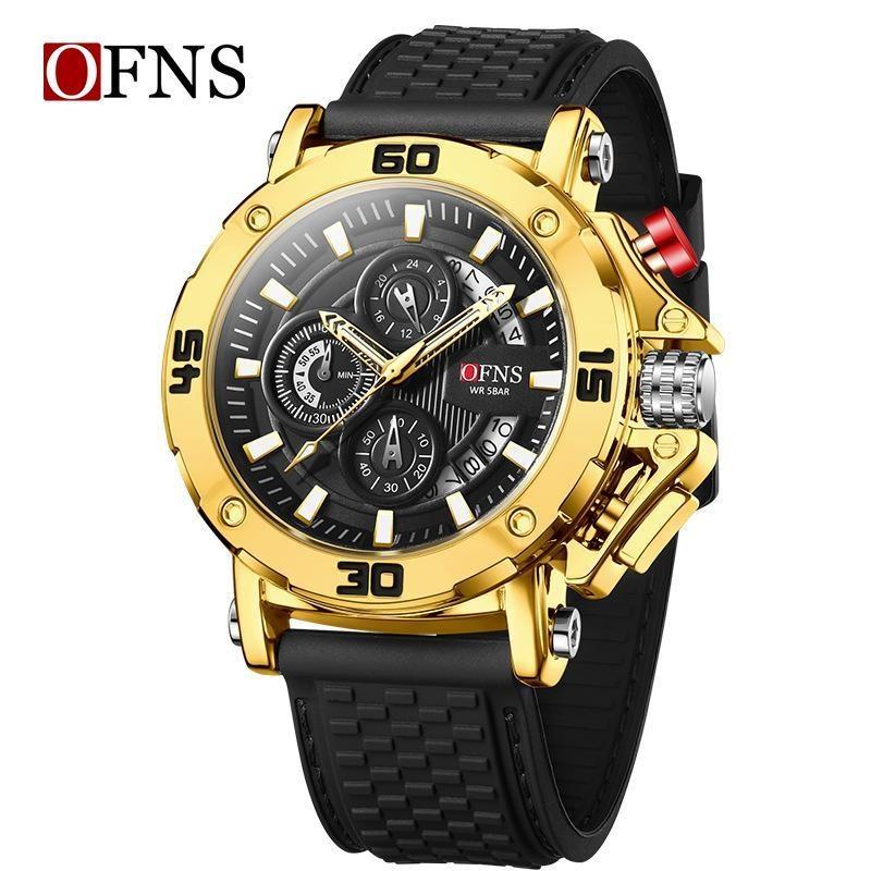 Luxury Fashion Man Watch Waterproof Luminous Chronograph Stainless Steel/Silicone Strap Watches For Men Sports Outdoor Men's Quartz Wristwatch