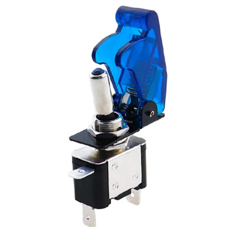 Rocker Switch LED Car Modification Arm Push Button Illuminated Toggle Switch With Safety Aircraft Flip Up Cover Guard 12V20A