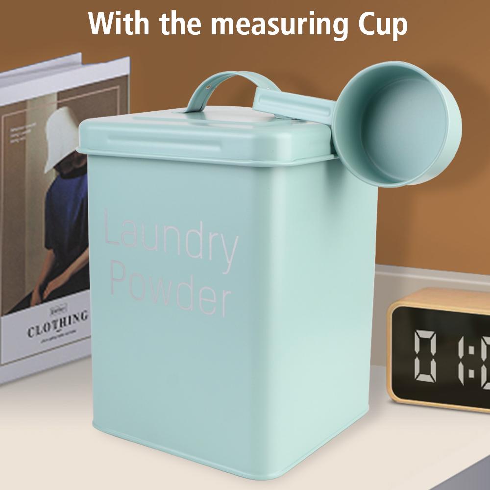 With Measuring Cup Washing Powder Barrel Snack Container 3KG Laundry Detergent Storage Box Grain Storage Case Household