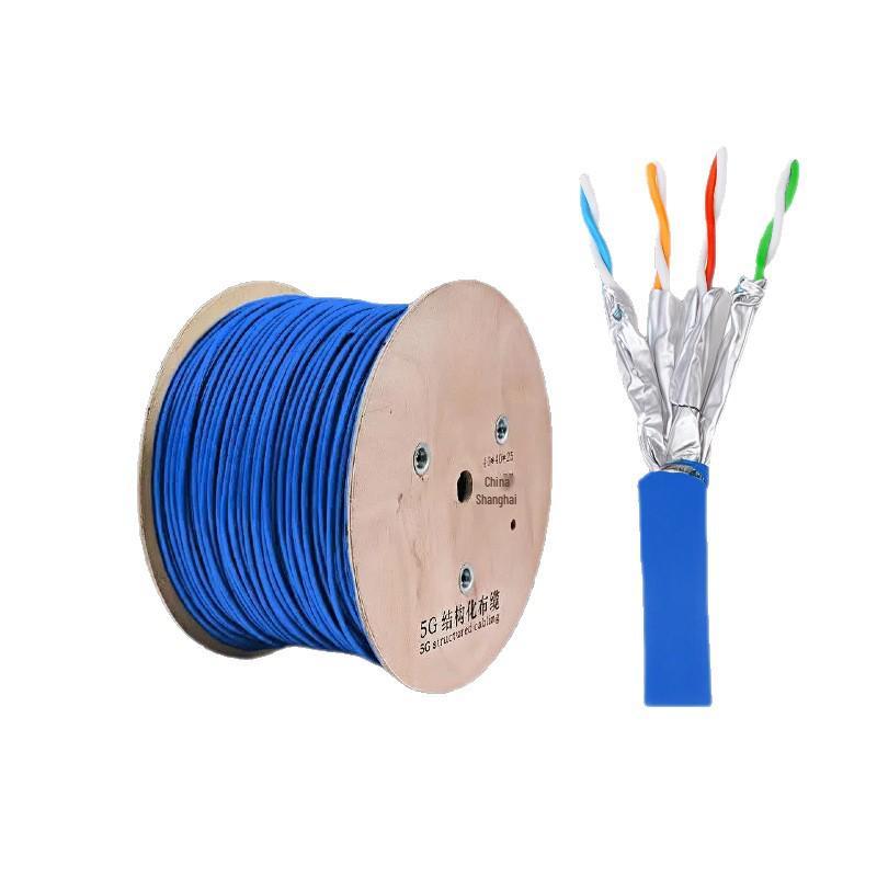 High-Speed CAT7 10 Gigabit Network Cable with Oxygen-Free Copper and Double Shielding for 5G Broadband and Home Networks