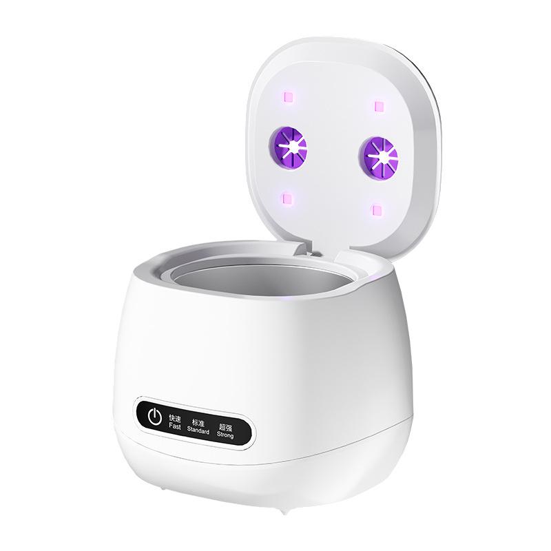 

Ультразвуковой очиститель элайнеров для зубов, УФ ультрафиолетовый электрический очиститель зубных щеток, маленькая портативная машина для чистки зубных протезов 52000 Гц