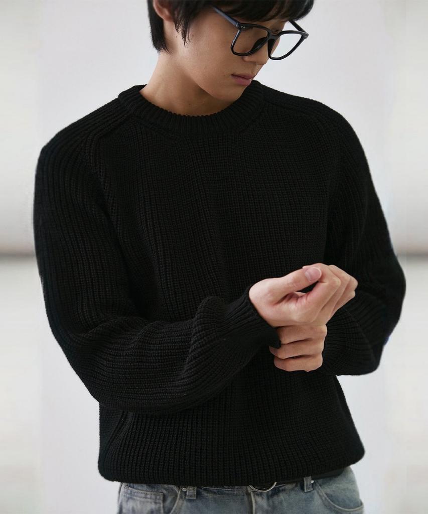NODU Saddle Hazzi Essential Raglan Knit [Black]
