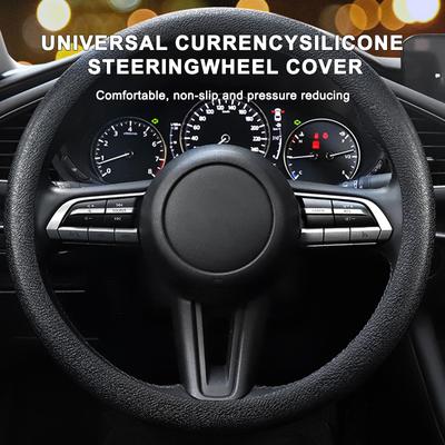SEAMETAL Silicone Car Steering Wheel Cover Anti-slip 38cm Car Steering Cover Protector Washable Auto Anti Skid Steering Covers