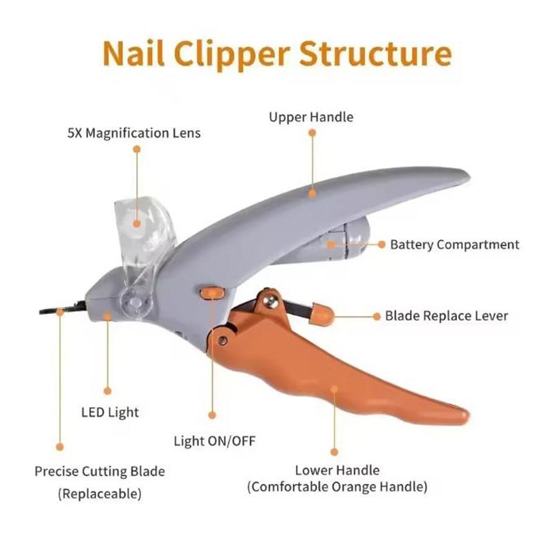 Dog nail clippers Pet cat dog nail clippers with light dog nail clippers anti-scratch anti-splash pet nail clippers