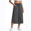 Women's Spring Summer Elastic Waist Wide Leg Loose Casual Capri Pants
