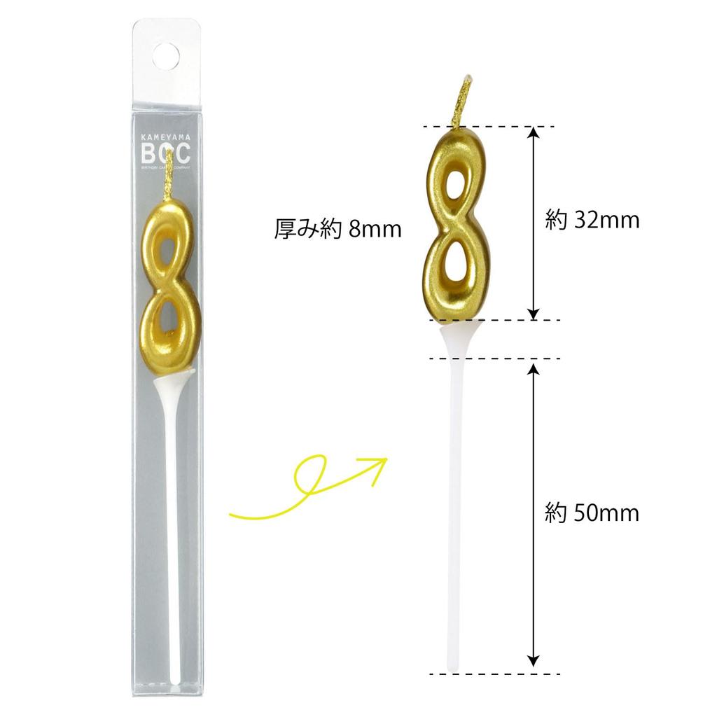Kameyama Number Candles Mini Gold set Number Candles Birthday 0-9 10-piece