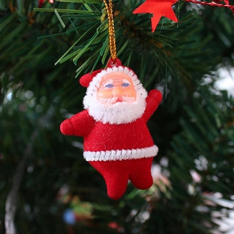 10Pcs1set Christmas Tree Ornaments Santa Claus Xmas Tree Hanging Decoration