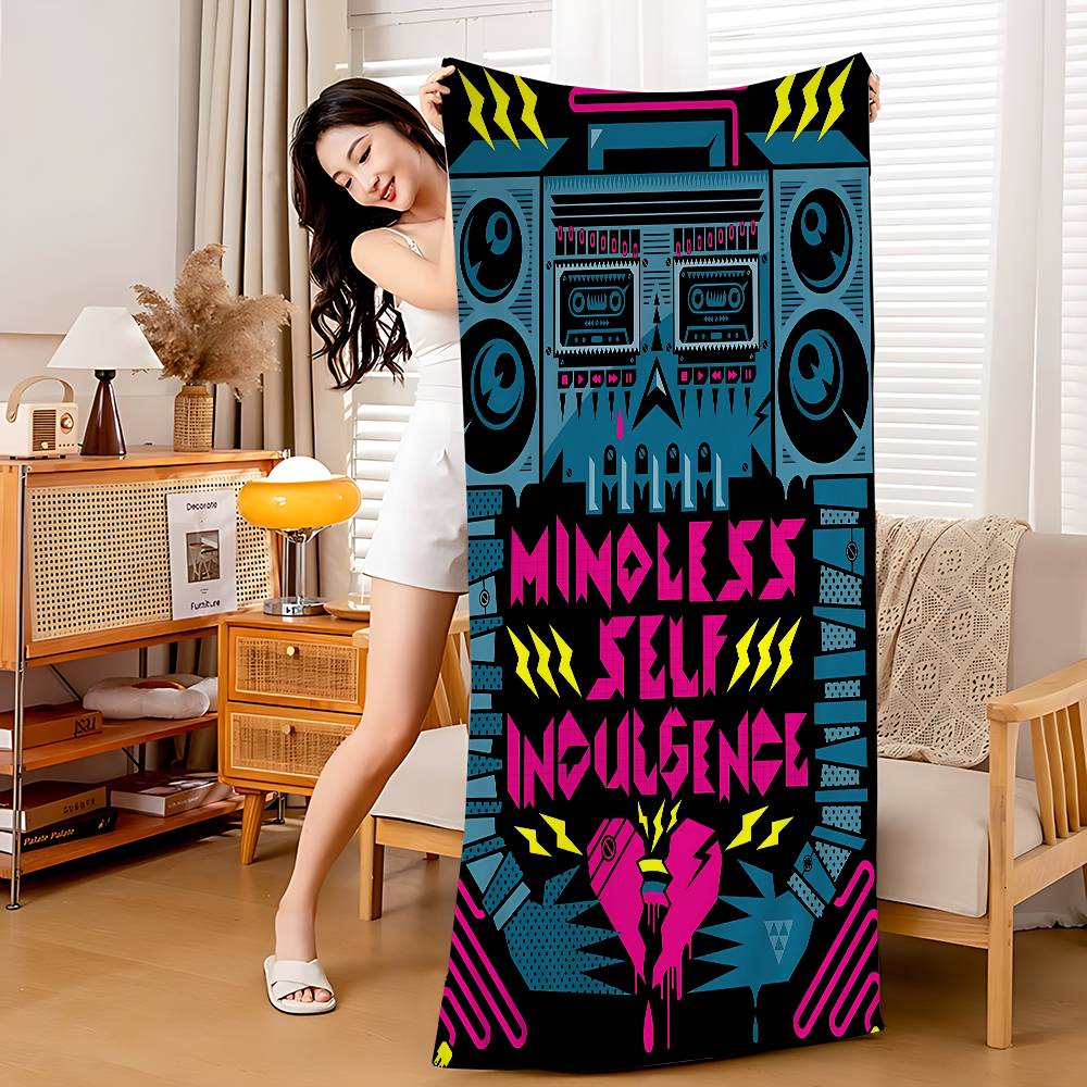 Punk MSI M-Mindless Self Indulgence Strandtuch Bunte Badetücher für Mädchen Mikrofaser Schnelltrocknend Sandfrei Spa Fitnessstudio Pool