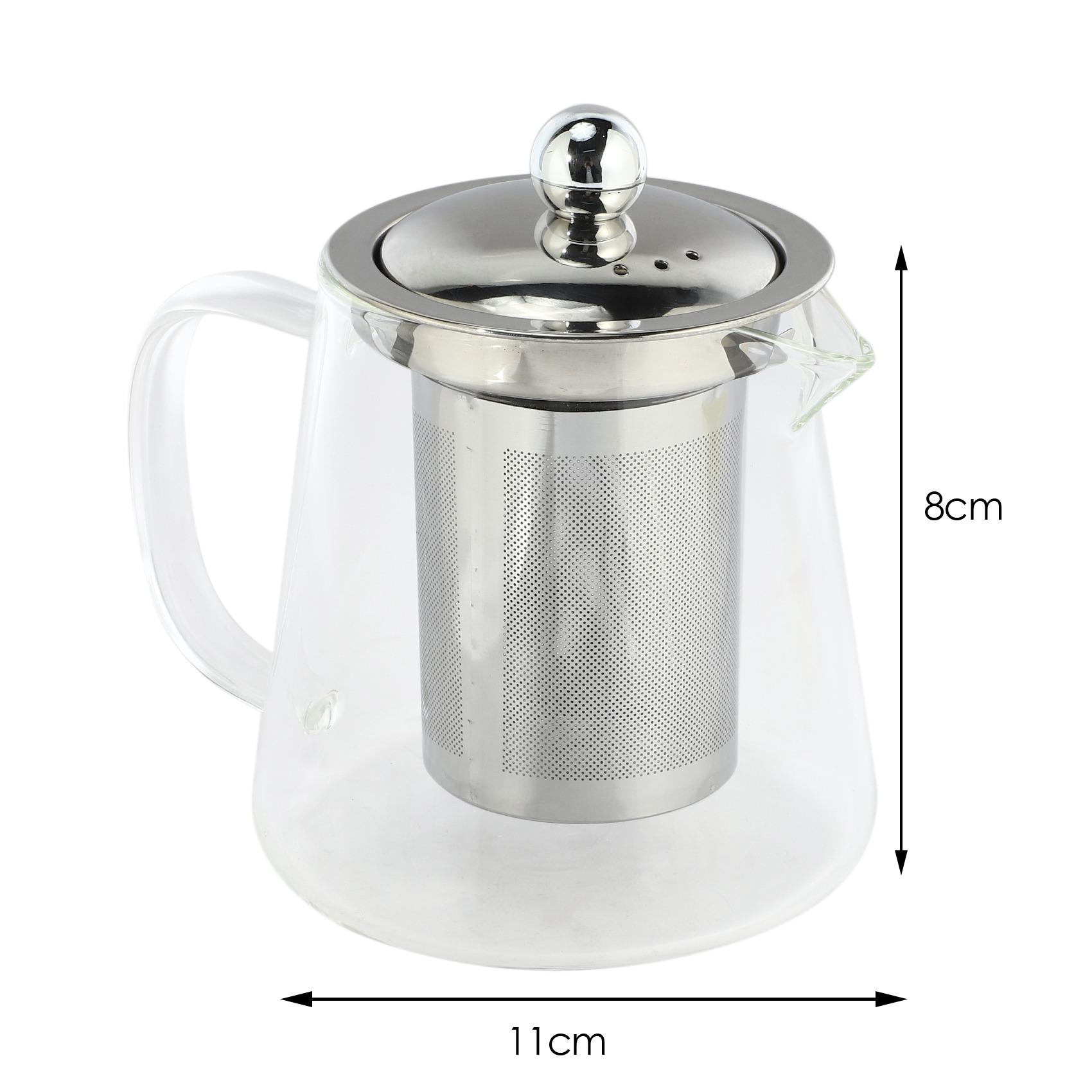 

Good-5Sizes Good Clear Borosilicate Glass Teapot With 304 Stainless Steel Infuser Strainer Heat Coffee Tea Pot Tool Kettle Set