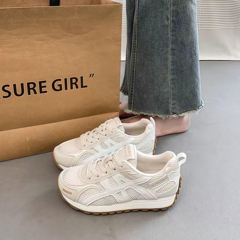 Ugly cute super fire Forrest Gump shoes women's 2025 summer breathable Korean version increases height and light feet small German training shoes mesh