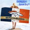 Denver Broncos Logo Aufdruck Strandtuch, Großes Weiches Schnelltrocknendes Handtuch für Strand Camping Schwimmen