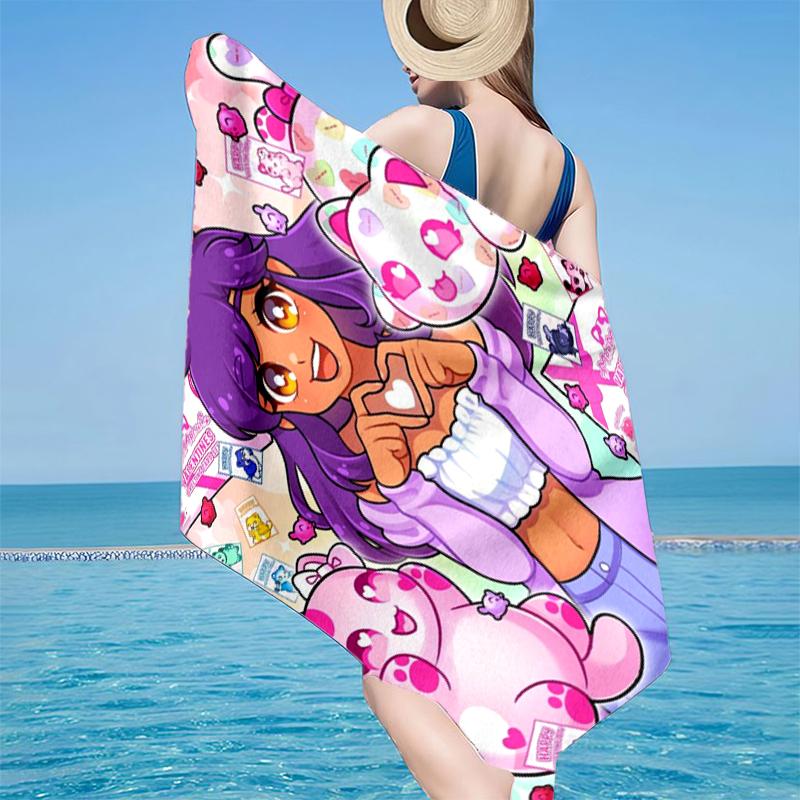 Purple Powerhouse Beach Towel, Super Soft Microfiber, Gift for Her/Him, Birthday, for Pool, Beach, Travel, Home Decor Fan gifts