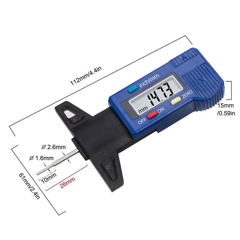 Digital Car Tyre Tire Tread Depth Gauge Motorcycle Car Tire LCD Tire Tread Gauge Auto Measurer Tool Caliper Repair Tools