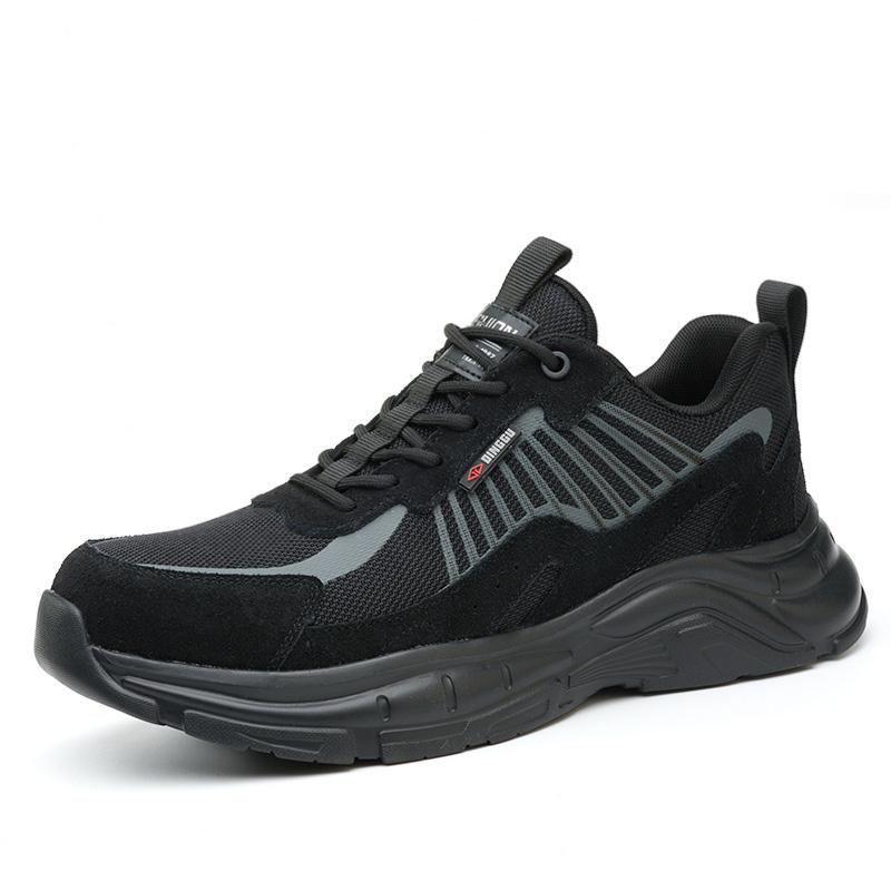 

mens casual summer steel toe covers working safety shoes factory worker security boots breathable safe sneakers protect footwear 270 чорний