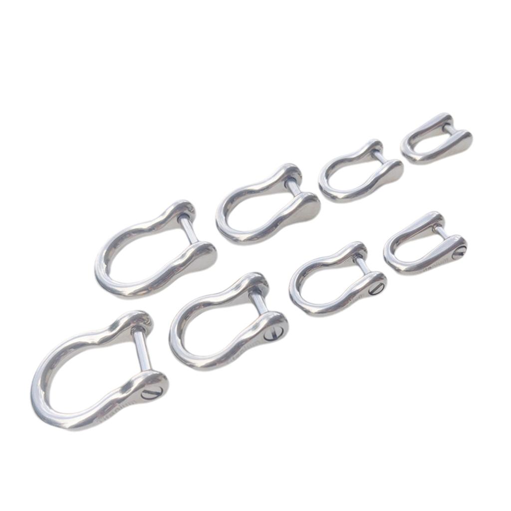 D-Rings Screw In Shackle Horseshoe Buckle Horseshoe Shape D Rings D-Shaped Metal Hoop Replacement for DIY Leather Crafts