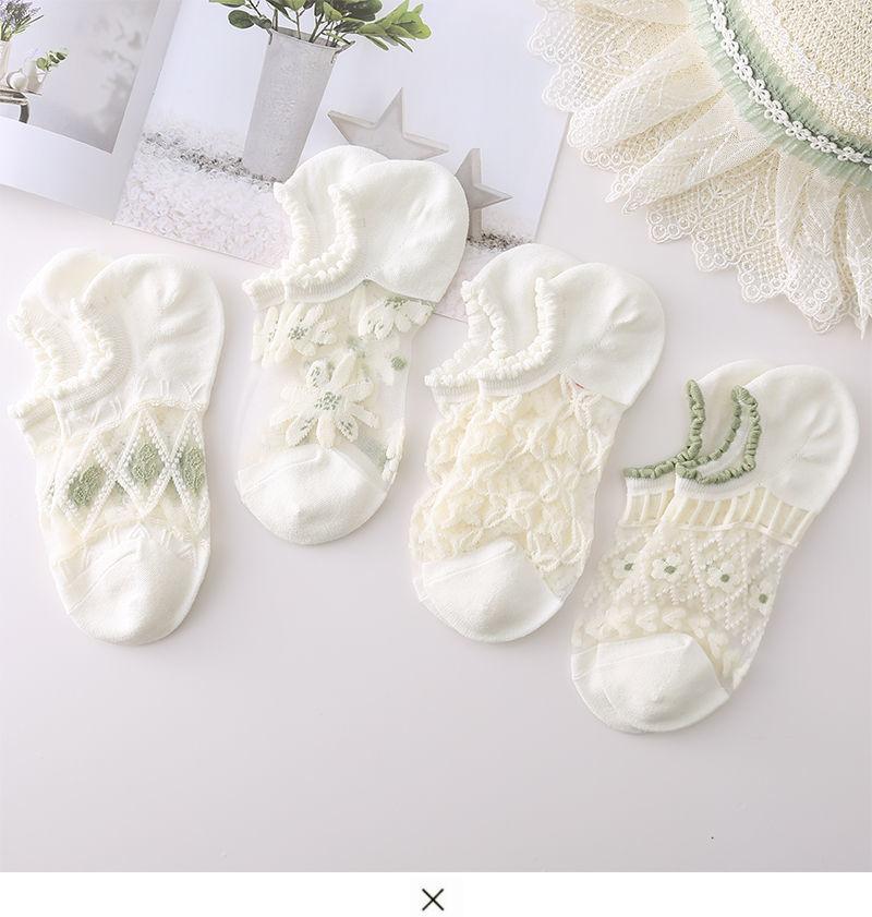 Damesokker, Ultratynne krystallsilkesokker, Usynlige sokker, Pustende korte sokker, Perforerte glasssilkesokker