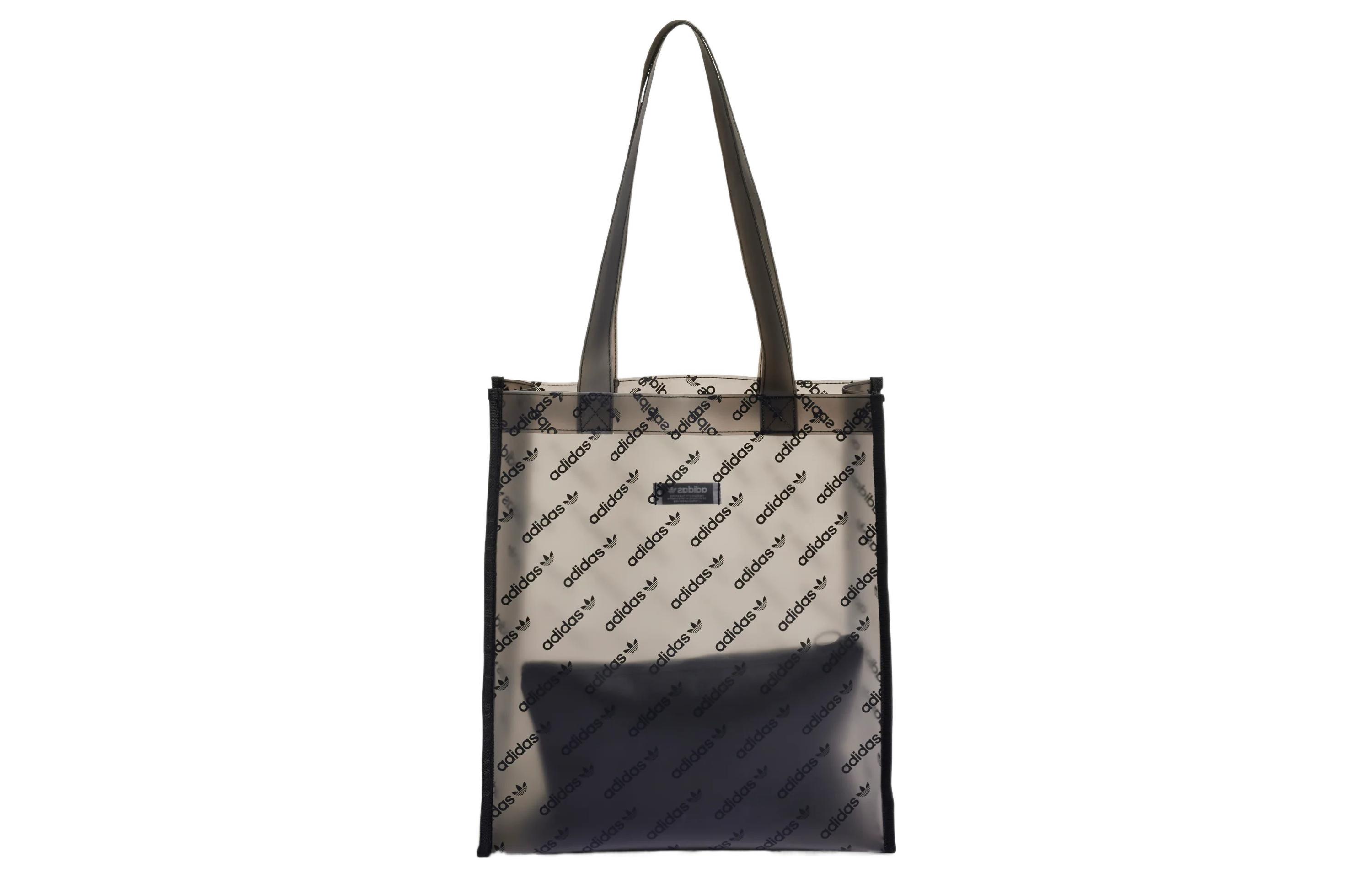 Adidas Originals TPU Tote Bag, Shopping Bag, Shoulder Bag, Handbag Unisex Transparent Black HS5004