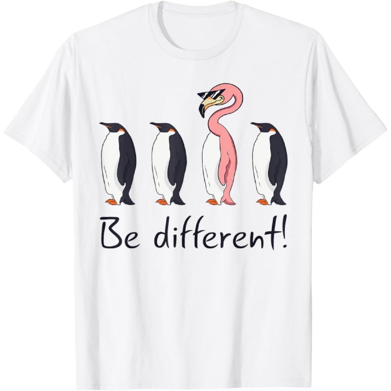 Flamingo Be Different Funny Pinguin Pink Flamingo T-Shirt XXXXXL белый