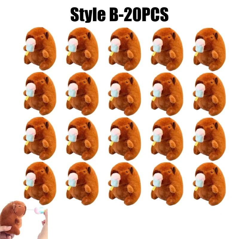 Cute Stuffed Animals Plush Capybara Keychain 12cm Cartoon Simulation Capybara Pendant Snot-Pulling Cute School Bag Pendant