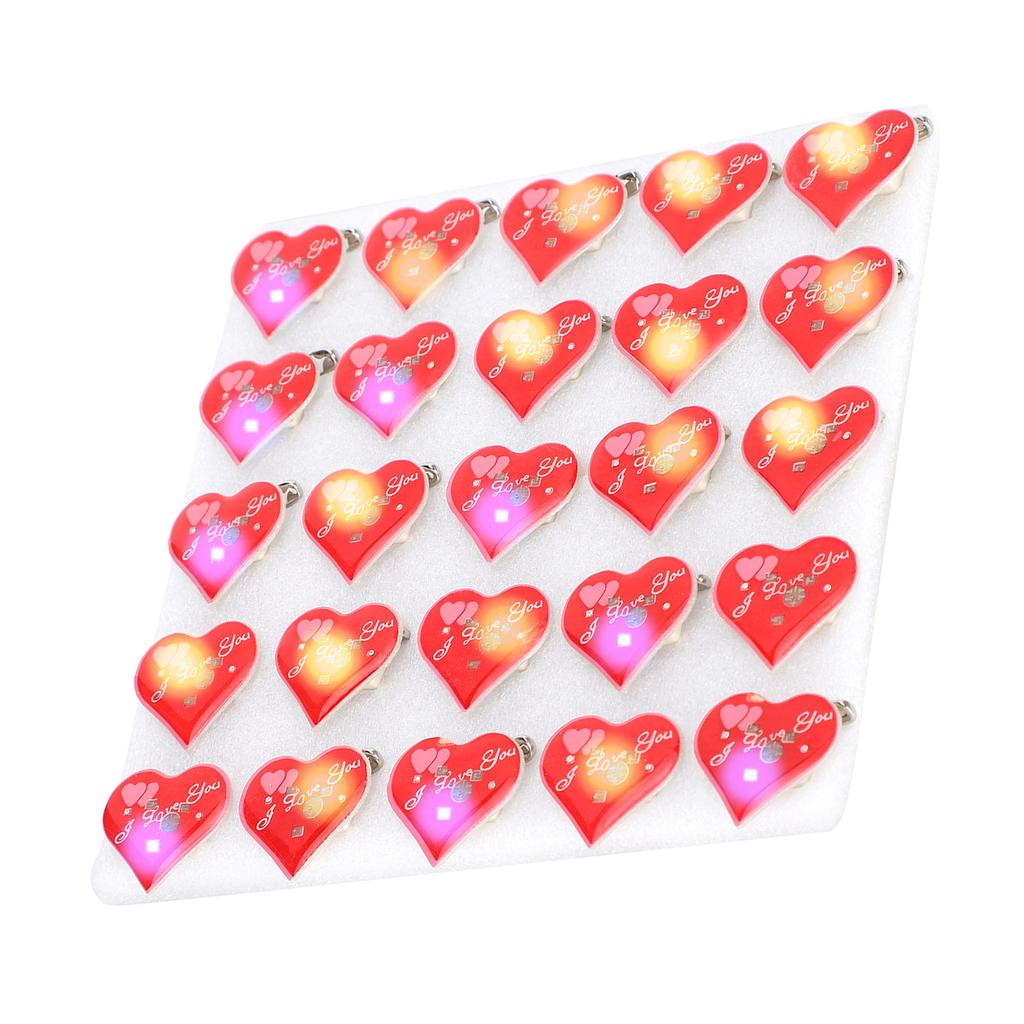 25 st Hjärtformade Söta LED Julbroscher Nålmärke för DIY Hantverk Kläddekoration Festgåvor