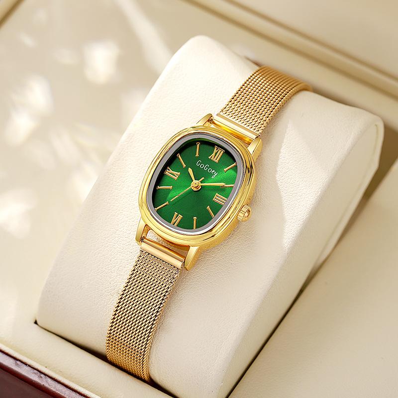 Damenuhr Ovales Zifferblatt Quarzuhr Verstellbares Armband Armbanduhren