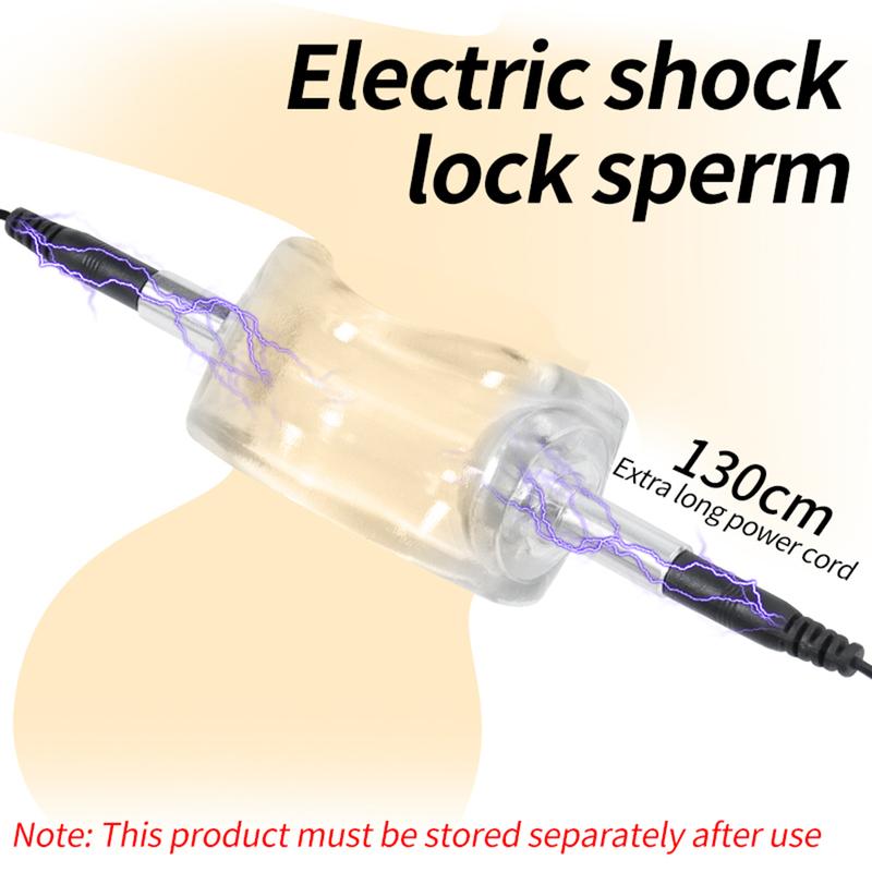 8 Modes Electric Shock Men’S Lock Ring Scrotum Stretcher Penis Ring Vibration Foreskin Tightening Mens Rings Sex Toys For Cuples