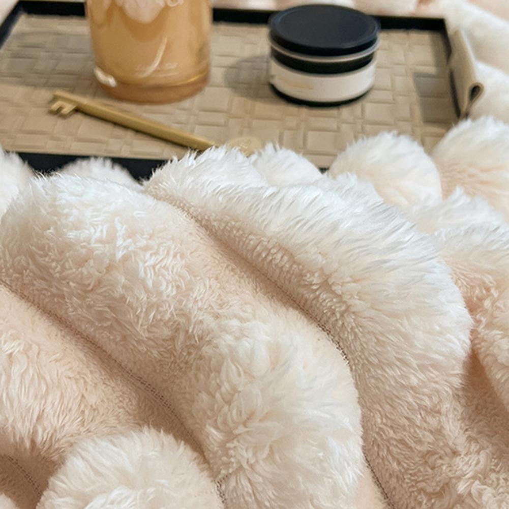 Faux Rabbit Fur Blanket Plush Cozy Throw Blanket Fluffy Bubble Blanket Warm Thick Furry Throw For Home Couch Bed Living Room
