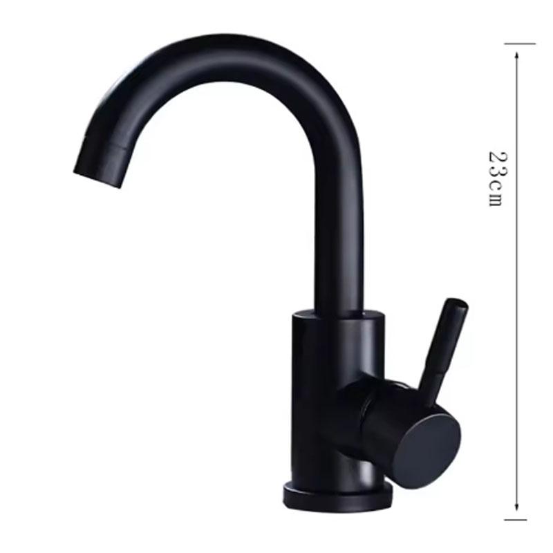 Black Nickel Bathroom Basin Stainless Faucet Steel Hot Cold Wash Mixer Crane Tap 360 Rotation Sink Faucets Single Handle