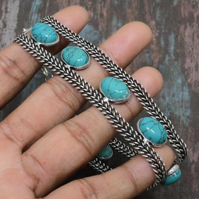 Santa Rosa Tyrkysový drahokam 925 Sterling Silver ručně vyrobený nádherný náramek