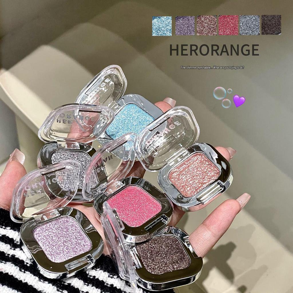 HERORANGE Shimmering Glitter Eyeshadow Palette - Cool-Touch Single for Easy Application and Highlight Contouring