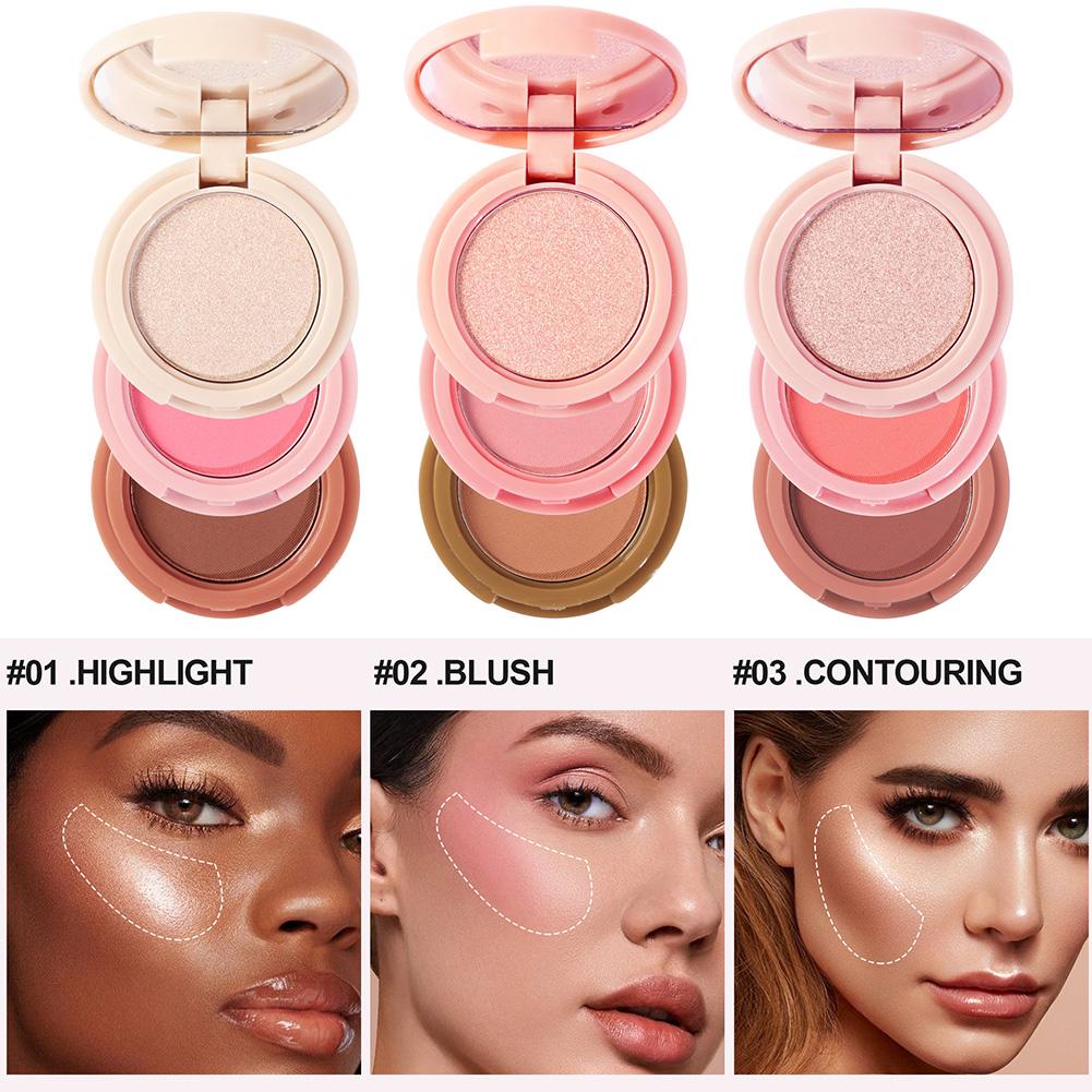 Three In One Compact: Highlighter, Eyeshadow, Contouring - 6g