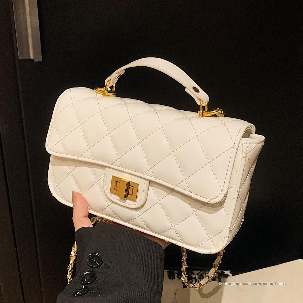 2025 Little Xiangfeng Argyle Chain Luxury Square Handbag - Women's Single Shoulder Crossbody Bag