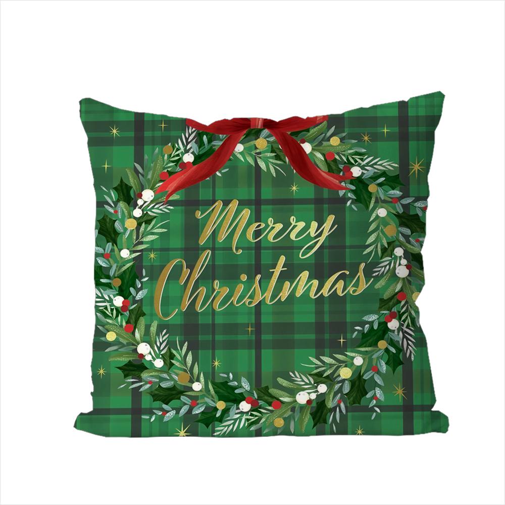 Merry Christmas Art Logo Pillow Case For Car Sofa Decorative Home Double-sided Print Plush Square Throw Pillow Cushion Cover