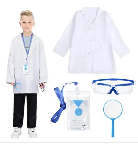 Children s School Lab Coat, White Lab Coat With Goggles/ma 110