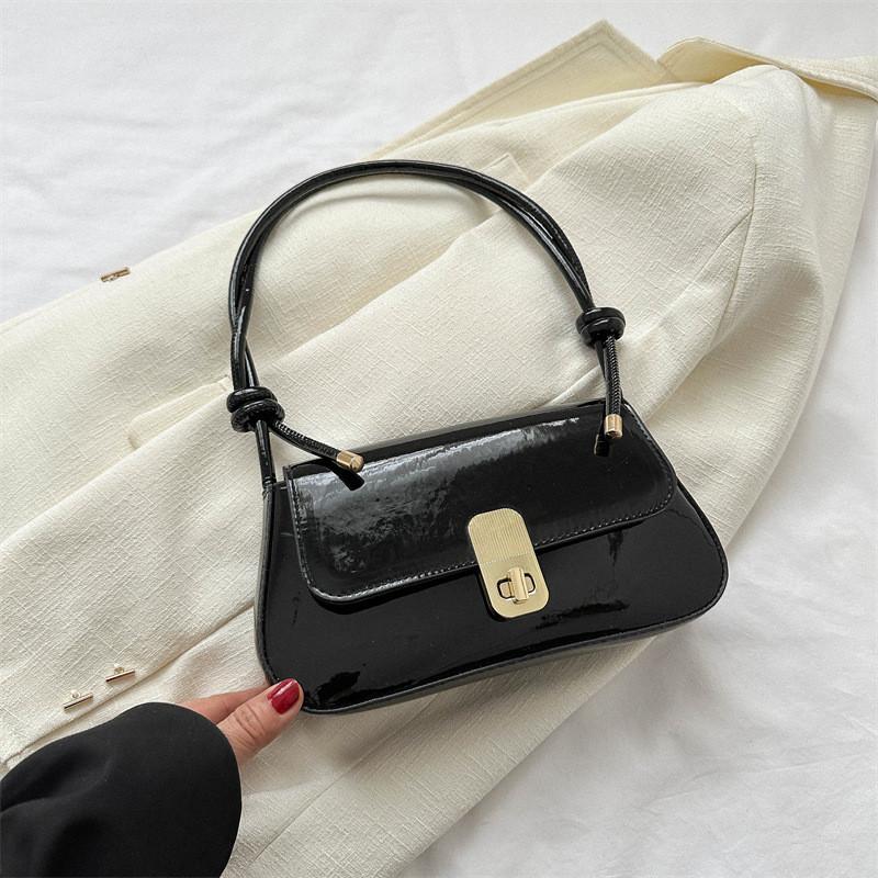 Trendy Korean Style Small Square Shoulder Bag In Black Gold Silver Or Rose For Women