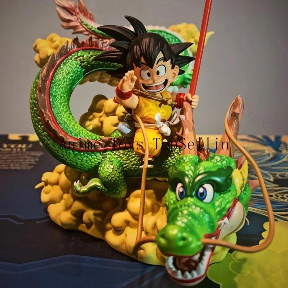 Figura de Anime Dragon Ball de 15 cm Goku y Figura de Dragón Figuras de Acción de PVC Modelo de Colección Juguetes Regalos