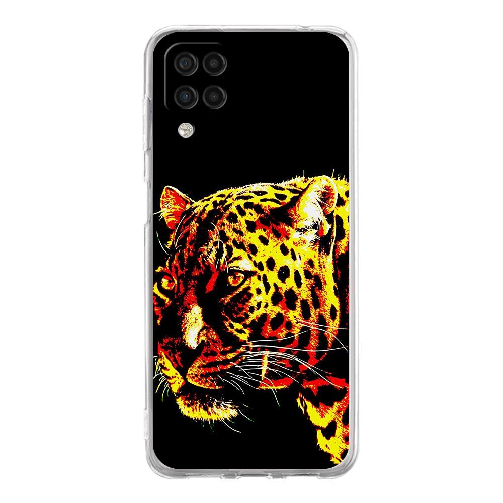 Neonový tygří leopardí kryt na telefon pro Samsung Galaxy A51 A71 A21S A12 A11 A31 A41 A03S A13 A33 A73 A53 A52 A32 5G A23 Průhledný kryt