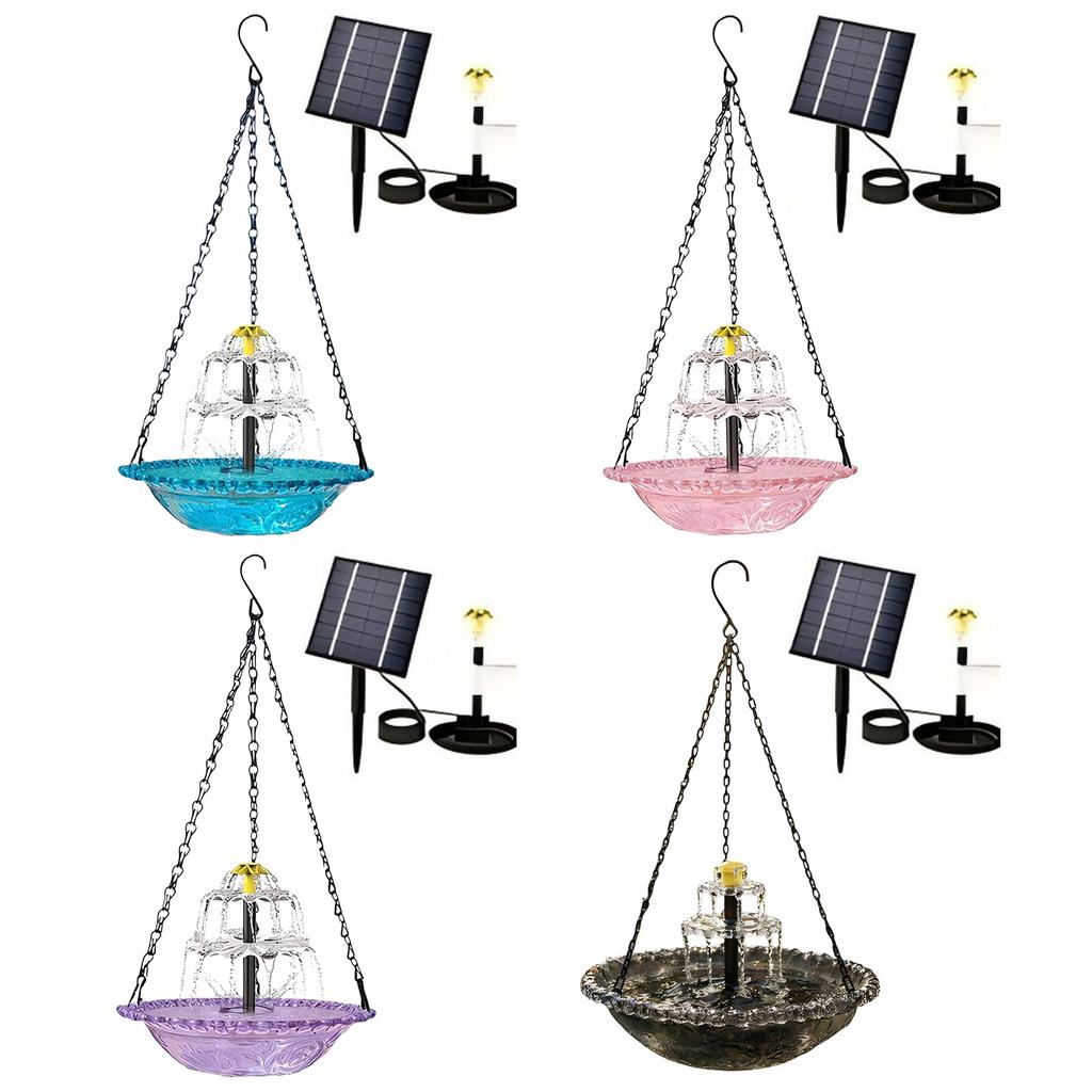 Hängende Solar-Vogeltränke Vogelbad Schale mit Solarbetriebener Pumpe für Außenbereich Garten Hinterhof Terrasse Rasen Wildtier Futterspender