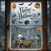 Watercolor Halloween static window sticker Skull ghost pumpkin bat Halloween party window decoration static