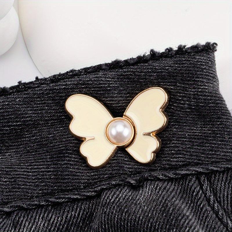 

Butterfly Jeans Button Adjustable Clips for Pant Skirts Waist Tightener Buckle Snap Button Adjuster Pants Pin Retractable Button