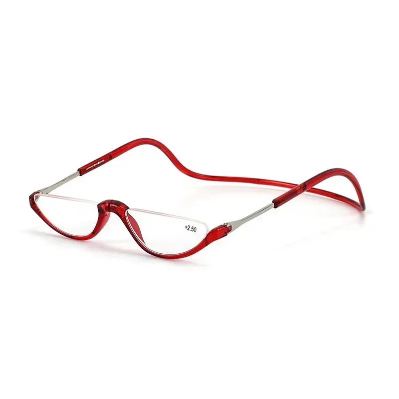 Ultralight Hanging Stretch Reading Glasses Men Women Trendy Half Frame Lens Presbyopic eyeglasses Unisex Diopter +1.0 1.5 to+3.0