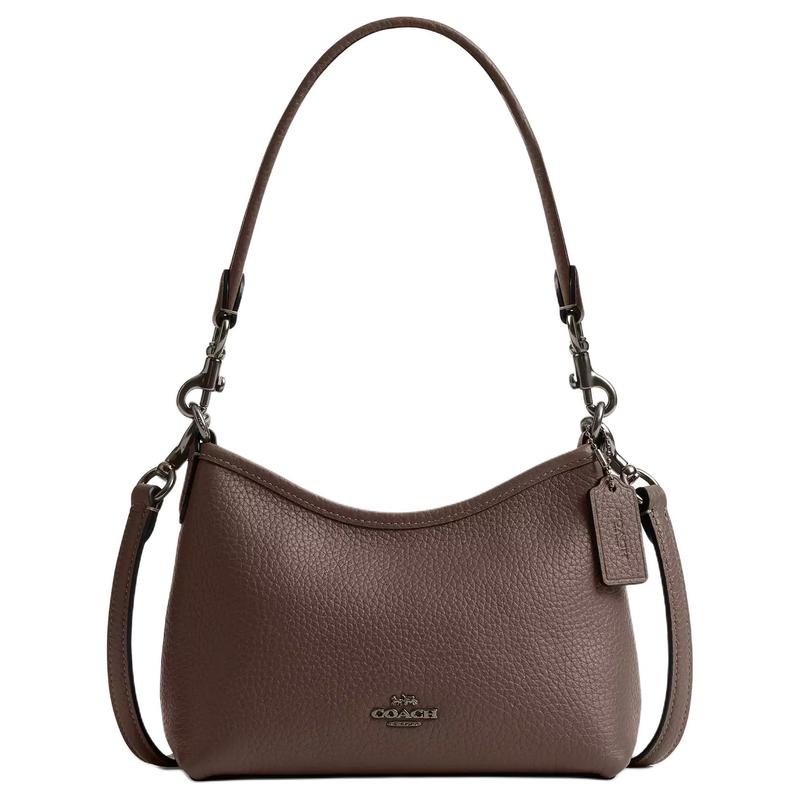 

COACH Laurel 19 letter logo shoulder strap removable calfskin crossbody shoulder bag small women s brown коричневий